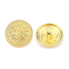 Bottone in lega di zinco durevole con placcatura in stile retr&ograve;, colore dorato, bottone con gambo in metallo lucido per cappotto