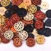 Wholesale Laser Engraved Hollow Out Eco Friendly Natural 2 Holes Wood Button for Clothes