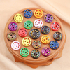 OEM Service Eco Friendly Handmade Colorful 2 Holes Wooden Button with Thread for Clothing