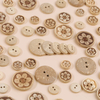 New Fashion Custom Design Eco-Friendly Bleached Color 2 Holes Beige Natural Coconut Shell Button for Sale