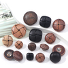 Factory Wholesale Eco Friendly Retro Natural Wooden Shank Button for Clothing with Metal Back