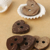In Stock Multi Size Available Eco Friendly 2-hole Heart Shape Natural Coconut Shell Button for Garment