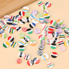 Colorful Stripe Resin Buttons, 4‑Hole Round Candy Color Decorative Buttons for Shirts & School Uniform