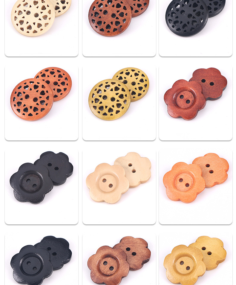 hollow out wooden button