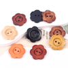 Wholesale Laser Engraved Hollow Out Eco Friendly Natural 2 Holes Wood Button for Clothes
