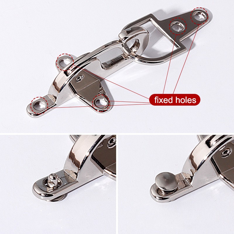 Zinc Alloy Fireman Clasp Aircraft Buckle Set with Rivets for Leather Coat Jacket