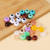 Colorful Acrylic Beads Plastic Barrel Beads Large Hole Rondelle Loose Beads for Garment Swimwear Decoration