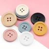 Wholesale Fancy Colorful Matte Wide Edge 4-Hole Plastic Resin Buttons for Coat Sweater Shirt