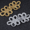 In Stock Gold SilverTraditional Pankou Handmade Chinese Frog Knot Button for Garment and Gift Box