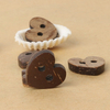 In Stock Multi Size Available Eco Friendly 2-hole Heart Shape Natural Coconut Shell Button for Garment