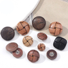 Factory Wholesale Eco Friendly Retro Natural Wooden Shank Button for Clothing with Metal Back