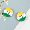 Colorful Stripe Resin Buttons, 4‑Hole Round Candy Color Decorative Buttons for Shirts & School Uniform