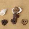 In Stock Multi Size Available Eco Friendly 2-hole Heart Shape Natural Coconut Shell Button for Garment