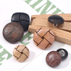 Factory Wholesale Eco Friendly Retro Natural Wooden Shank Button for Clothing with Metal Back