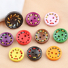 OEM Service Eco Friendly Handmade Colorful 2 Holes Wooden Button with Thread for Clothing