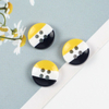 Colorful Stripe Resin Buttons, 4‑Hole Round Candy Color Decorative Buttons for Shirts & School Uniform