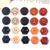 Wholesale Laser Engraved Hollow Out Eco Friendly Natural 2 Holes Wood Button for Clothes