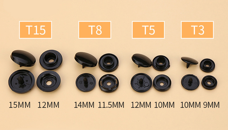 Plastic snap buttons, plastic snap fasteners for baby clothes, sewing crafts and pet supplies