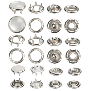 Metal Prong Snap Buttons, Silver 5-Prong Snap Fasteners for Baby Clothes Denim Jackets