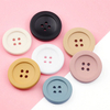 Wholesale Fancy Colorful Matte Wide Edge 4-Hole Plastic Resin Buttons for Coat Sweater Shirt