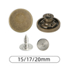 Zinc Alloy Jeans Button Movable Bottom 15mm 17mm 20mm Plain Round Denim Buttons