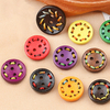 OEM Service Eco Friendly Handmade Colorful 2 Holes Wooden Button with Thread for Clothing