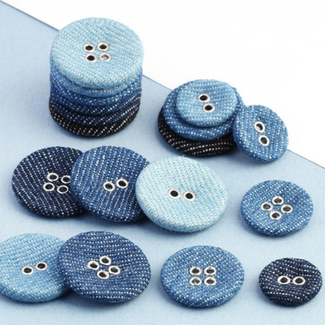 Multi Size Available Aluminum Bottom 2-holes 4-holes Round Fabric Covered Button for Garment