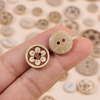 New Fashion Custom Design Eco-Friendly Bleached Color 2 Holes Beige Natural Coconut Shell Button for Sale